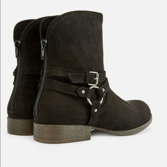 Black Suede Harness Ankle Boots - Picture 3 of 3